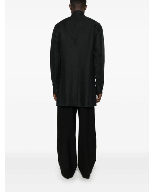 Label Under Construction Black Linen Shirt for men