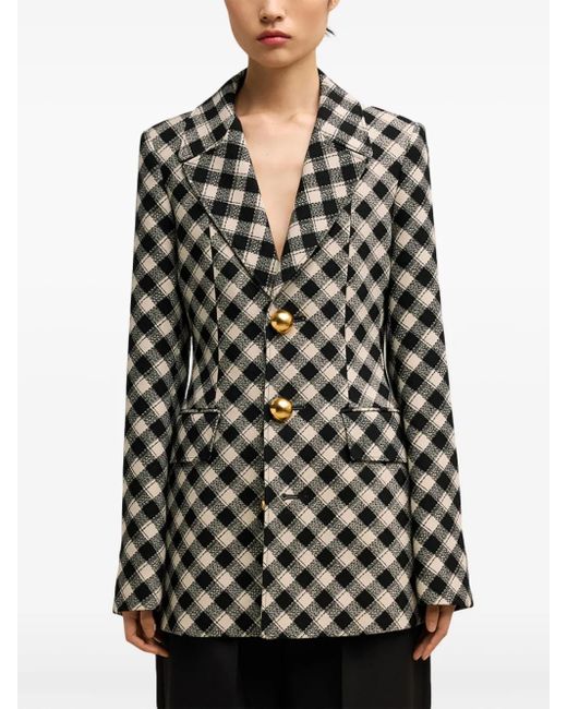 AMI Black Check-Pattern Jacket