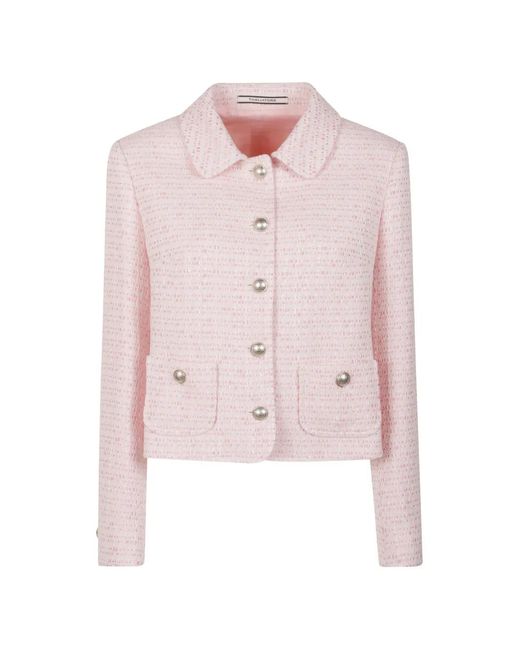 Tagliatore Pink Pocket Tweed Jacket