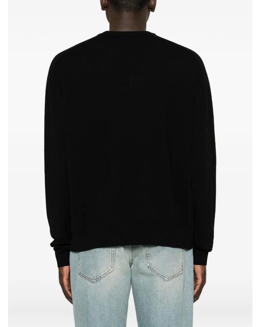 Iceberg Black Logo-Embroidered Side-Stripe Sweater for men