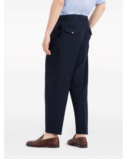 Brunello Cucinelli Pantalon Met Toelopende Pijpen in het Blue voor heren