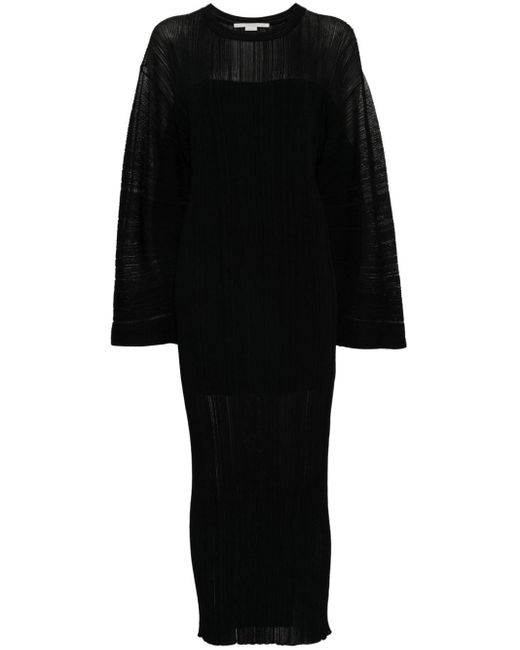 Stella McCartney Black Fine Ribbed Midi Dress