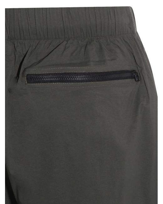 The North Face Gray Zip Logo-Patch Trousers for men