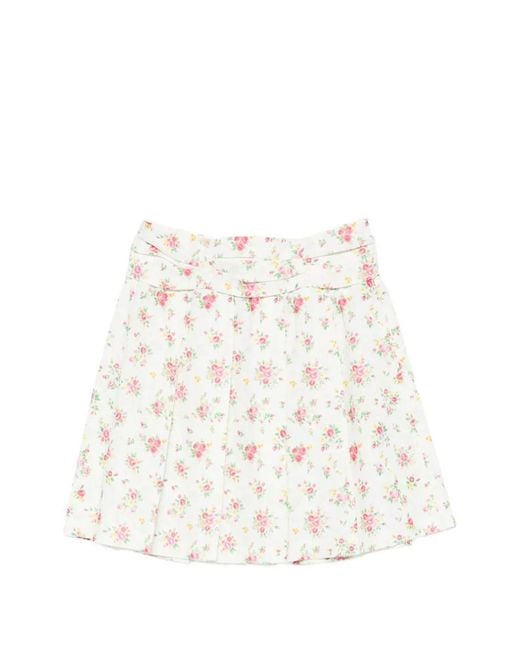 ShuShu/Tong White Floral Mini Skirt