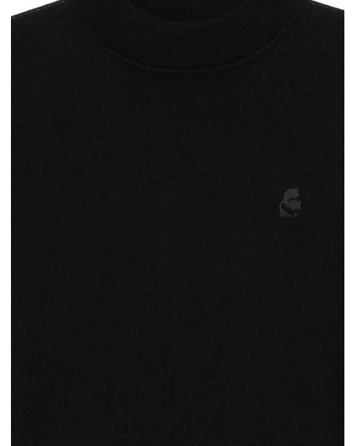 Karl Lagerfeld Black Logo-Patch Sweater for men