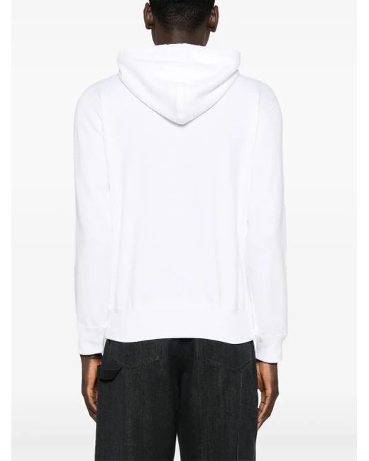 COMME DES GARÇONS PLAY White Signature Heart-Patch Hoodie