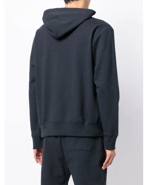 Suicoke Blue Drawstring Pullover Hoodie