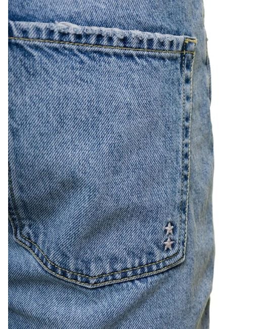 ICON DENIM Blue Logo-Patch Jeans for men