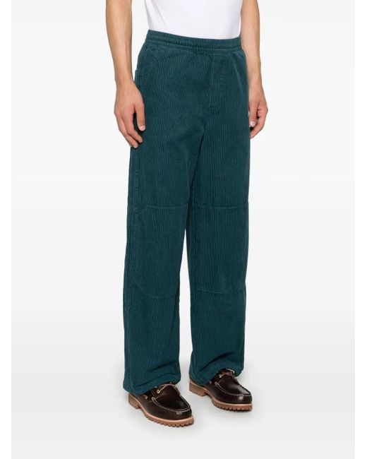 Adidas Originals Blue Corduroy Drawstring Trousers for men