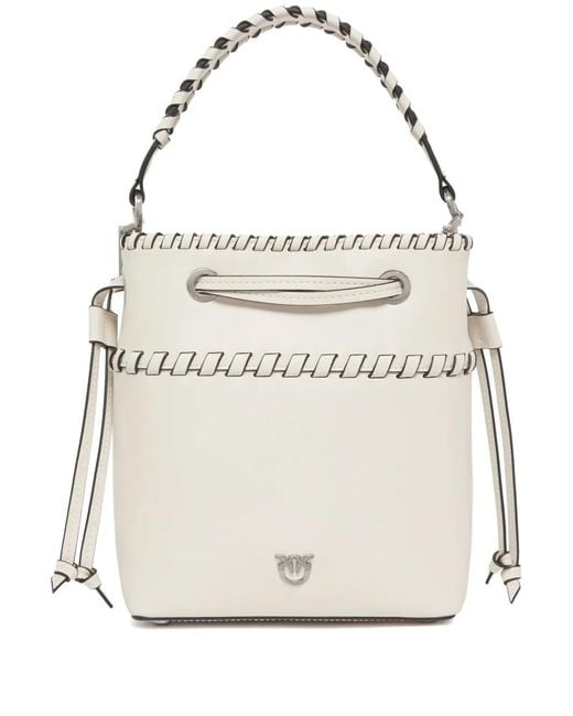 Pinko Bucket-Tas Met Gevlochten Handgreep in het White