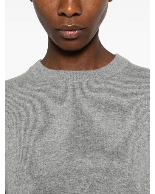 Pull À Bords Côtelés Allude en coloris Gray