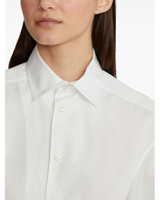 Ralph Lauren White Cuffed-Sleeves Shirt