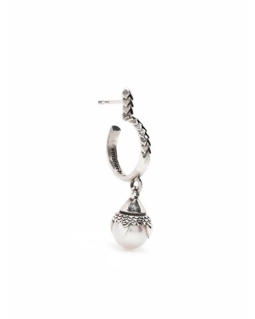 Emanuele Bicocchi White Pearl Hoop Earring