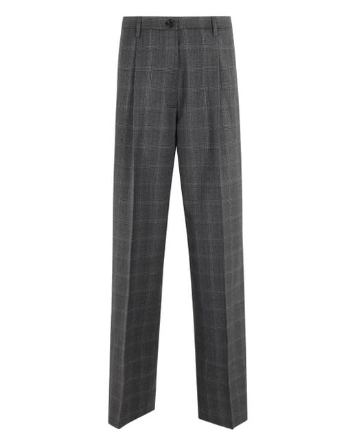 Aspesi Gray Checked Trousers