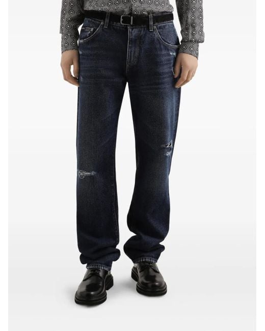 メンズ Dolce & Gabbana ダメージ ジーンズ Blue