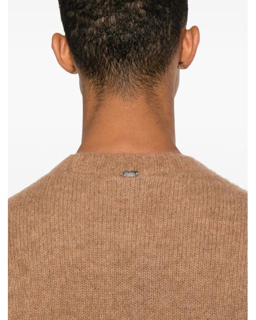 Herno Brown Logo-Plaque Sweater for men