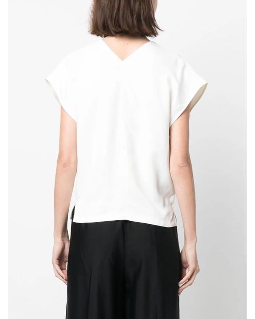 Forte_forte Blouse Met Split in het White