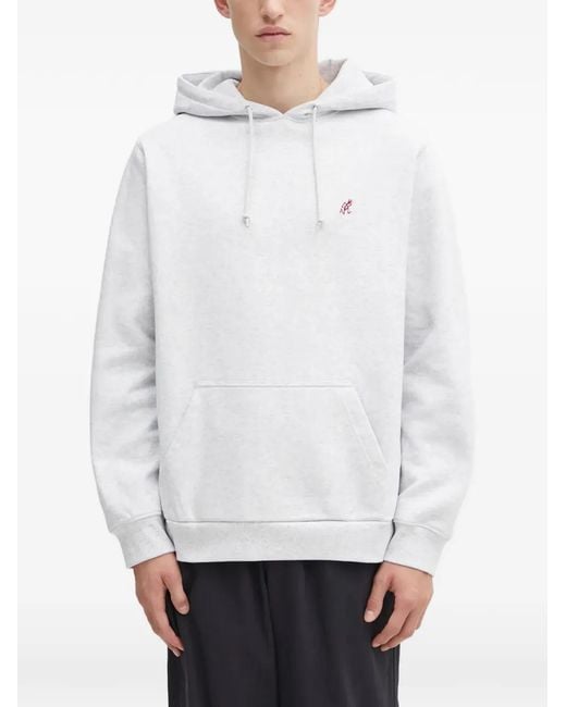 Gramicci White One Point Hooded Pouch Hoodie for men