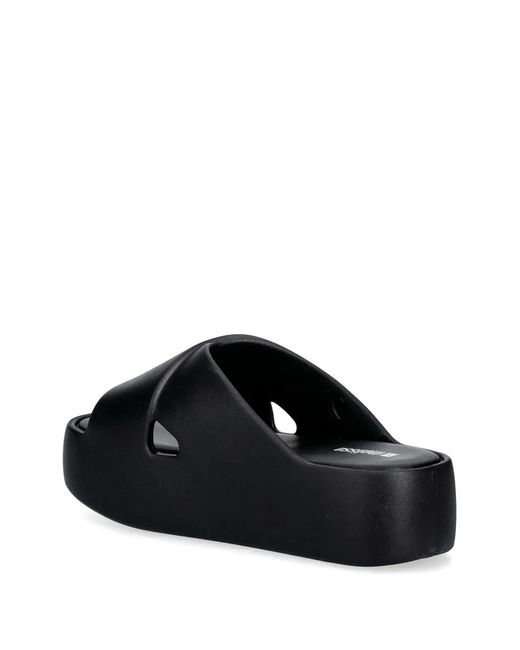 Melissa Black Cross-Strap Platform Slides