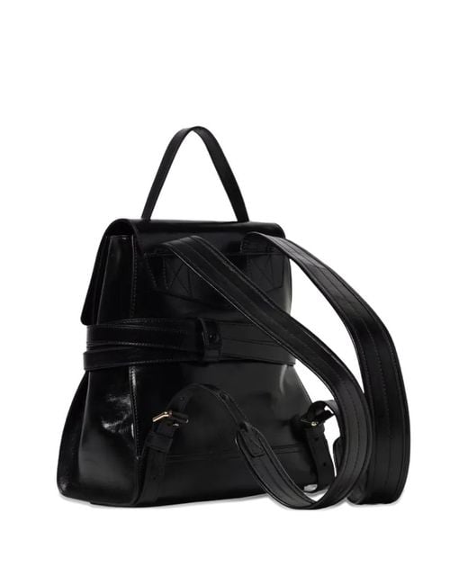 Moschino Black Top Handle Strap Backpack
