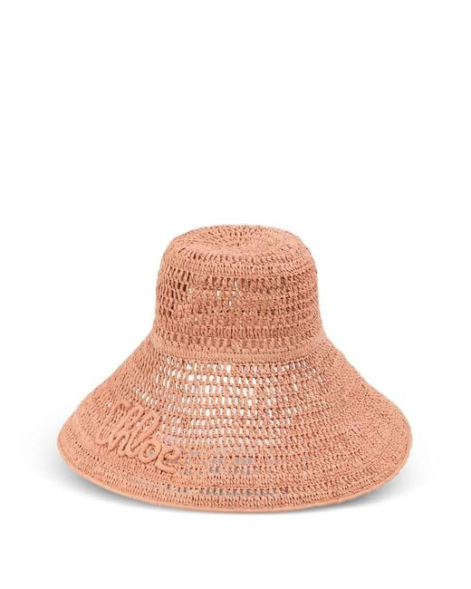 Chloé Pink Basthut Mit Logo
