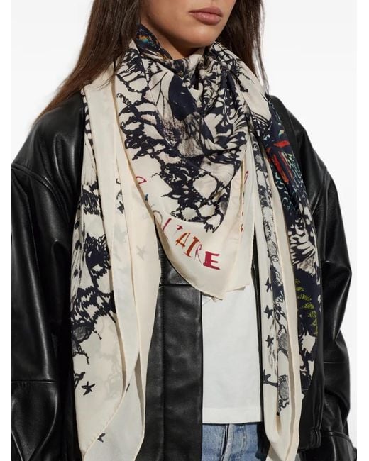 Zadig & Voltaire Multicolor Blondie Butterfly Lace 130 Scarf