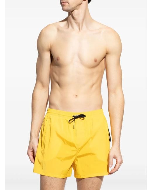 DSquared² Yellow Icon Swim Shorts for men