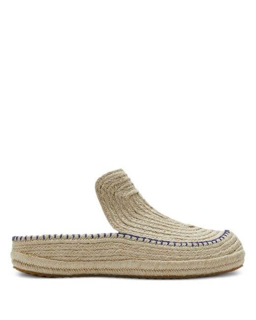 Burberry White Cord Woven Clogs