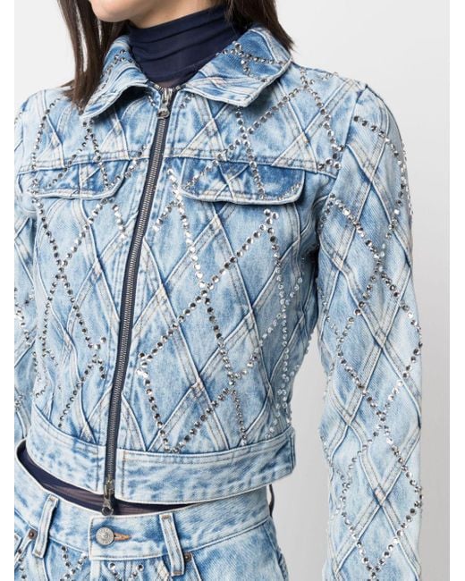 Crystal embellished denim jacket 2025