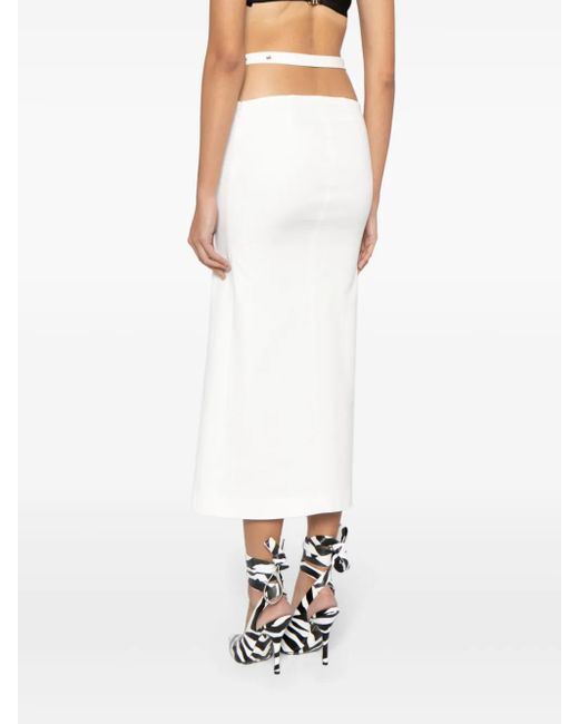 The Attico White Cut-Out Midi Skirt
