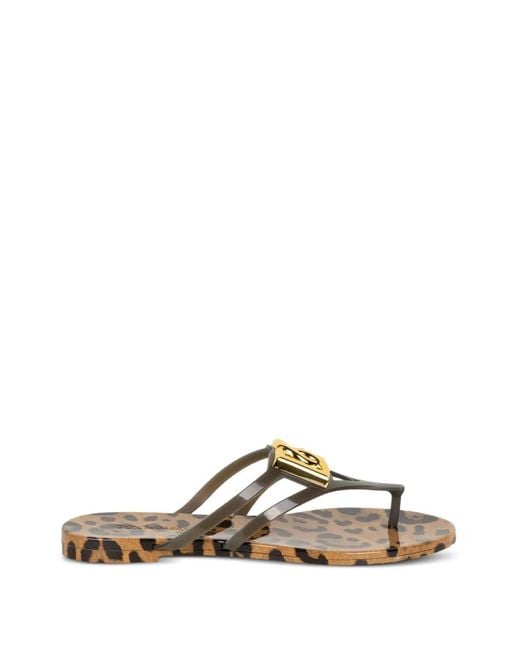 Dolce & Gabbana Brown Leopard-Print Sandals