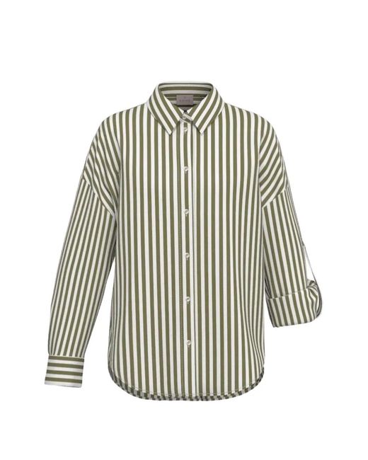 Marella White Button-Down Striped Shirt