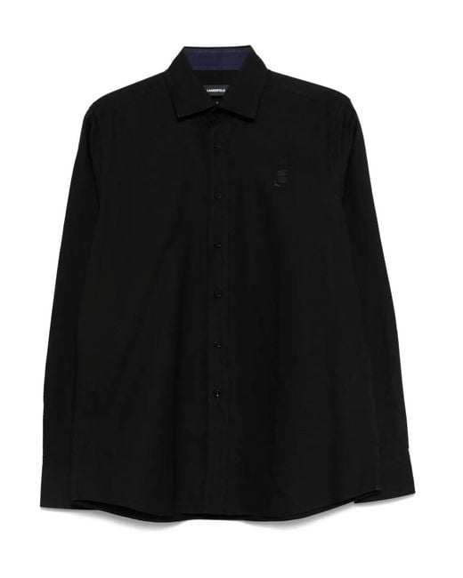Karl Lagerfeld Black Logo Detail Shirt for men