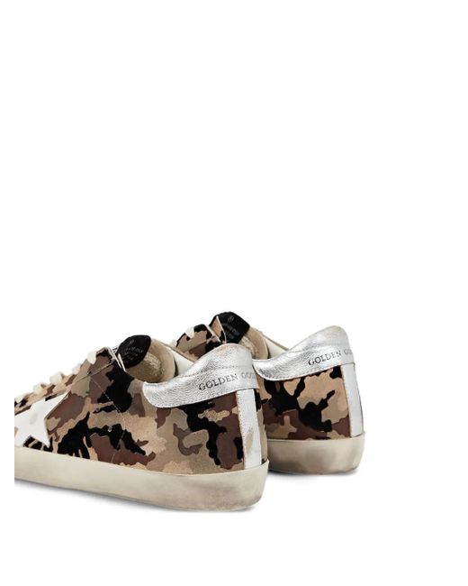 Golden Goose Deluxe Brand Brown Superstar "Camo Flock Upper Leather Star" Sneakers for men