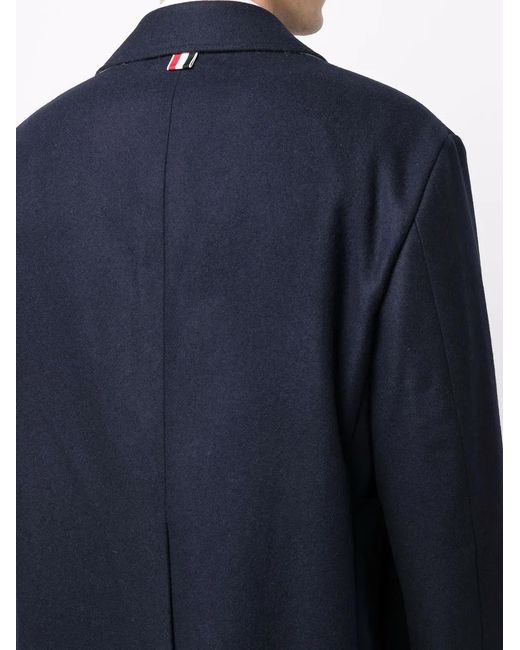 Thom Browne Blue Single-Breasted Coat for men