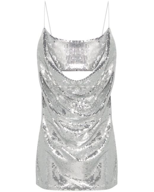 Alex Perry Gray -tone Draped Sequinned Mini Dress - Women's - Polyester/spandex/elastane/acetate