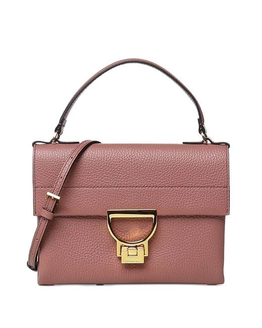 Coccinelle Pink Mini Grainy Leather Tote Bag