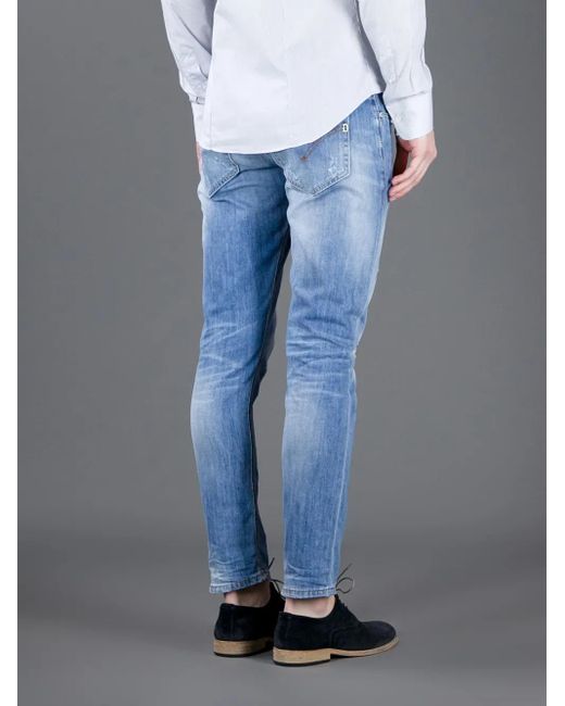 Dondup Blue Stone Washed Jeans for men