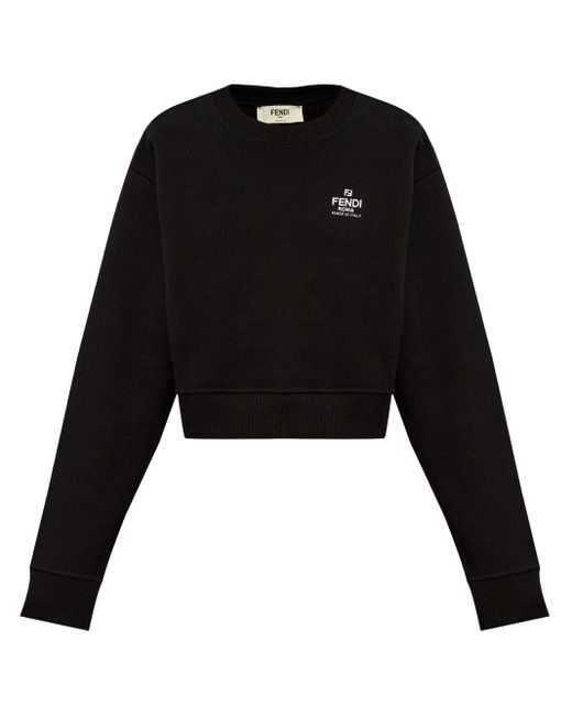 Fendi Sweater Met Geborduurd Logo in het Black