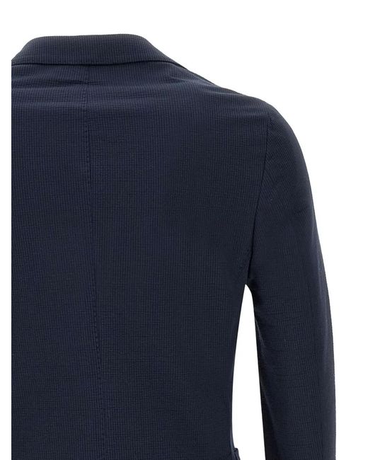 Eleventy Blue Single-Breasted Blazer for men