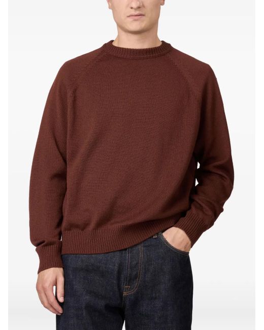 Tod's Brown Raglan-Sleeve Crew-Neck Sweater for men