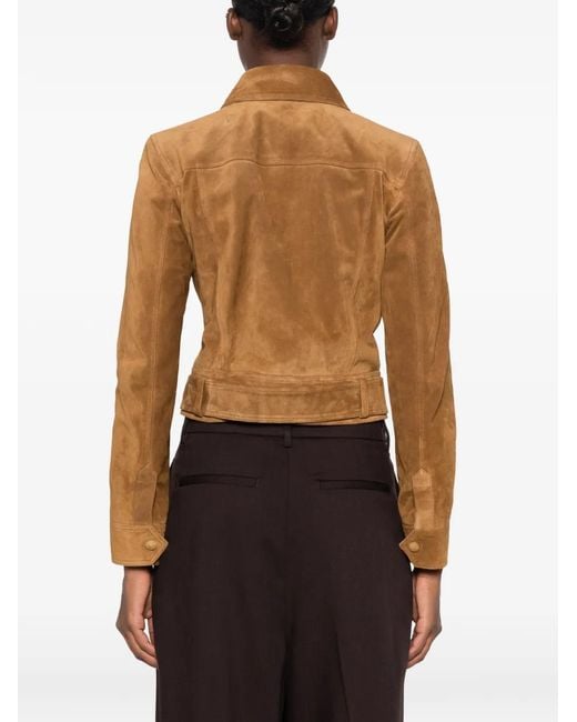 Saint Laurent Brown Belted-Waist Jacket