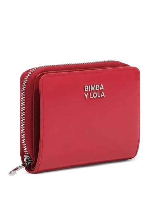 Bimba Y Lola Red Leather Flap Purse