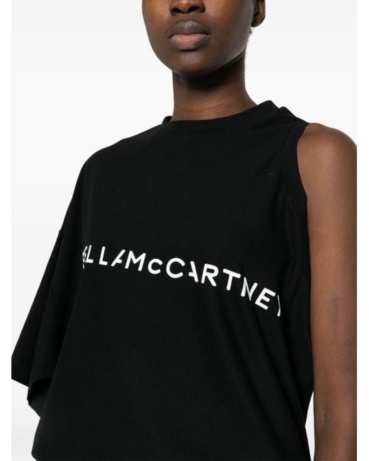 Haut en coton à design asymétrique Stella McCartney en coloris Black