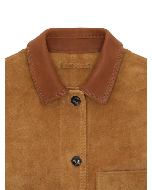 Fortela Brown Suede Leather Jacket