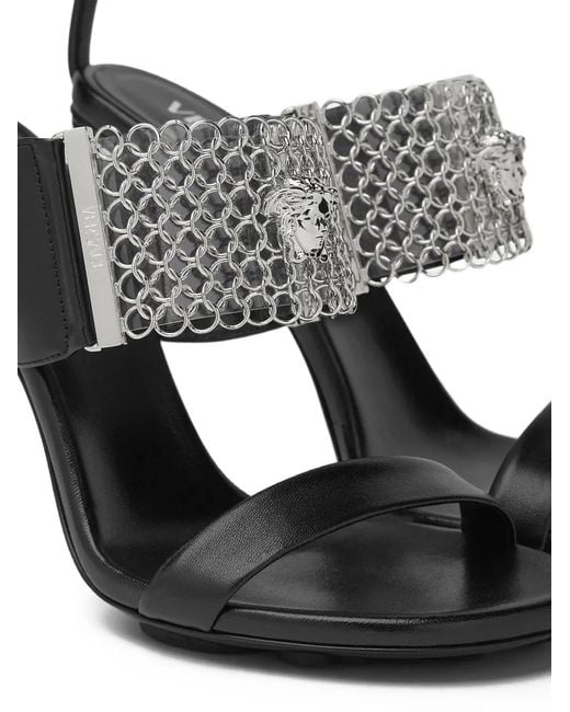 Versace Black Pincer Heeled Sandals