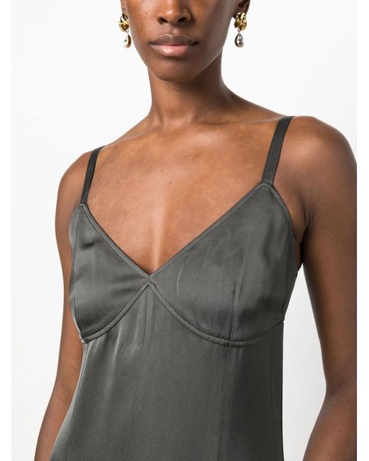 Totême  Gray Toteme Front-split Crepe Cami Dress