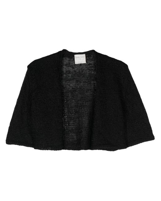 Forte Forte Black Open-knit Cropped Cardigan