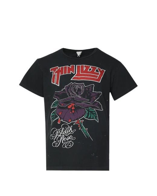 MadeWorn Black Thin Lizzy Graphic-Print T-Shirt for men