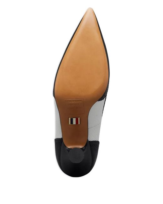 Thom Browne Black Pebble-Grain Wingtip Pumps 90Mm